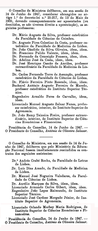 Depuração da Universidade 1947