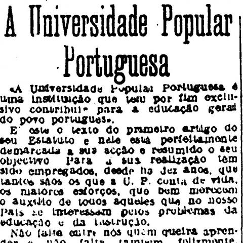 Artigo "Universidade Popular Portuguesa"